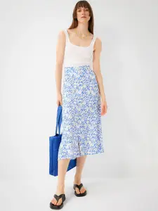 DeFacto Floral Printed Straight Midi Skirt