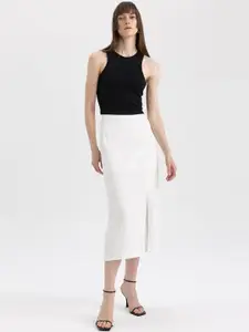DeFacto Front Slit Midi-Length Pencil Skirt