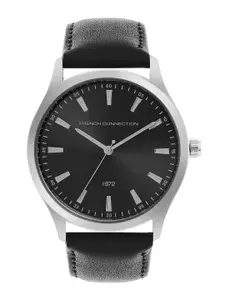 French Connection Men Dial & Leather Straps Analogue Watch FC157B