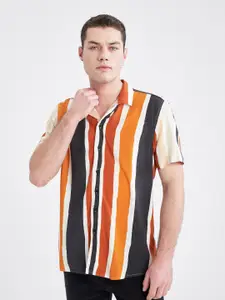 DeFacto Striped Half Sleeve Casual Shirt
