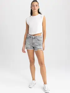 DeFacto Women Washed Pure Cotton Denim Shorts