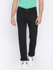 Pepe Jeans Men Black Regular Fit Mid-Rise Clean Look Stretchable Jeans