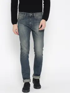 Pepe Jeans Men Blue Soho Super-Slim Fit Low-Rise Clean Look Stretchable Jeans