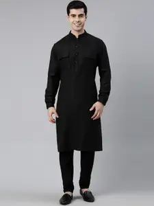 TheEthnic.Co Mandarin Collar Kurta With Churidar