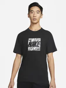 Nike Men Dri-FIT Brand Logo Printed Cotton Training T-shirt