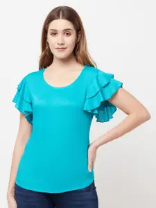 GLITO Flutter Sleeves Casual Top