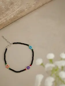 ATIBELLE Silver-Plated Beaded Anklet