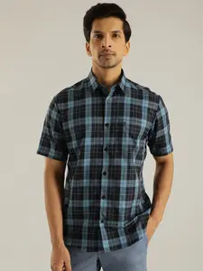 Indian Terrain Checked Chiseled Slim Fit Tartan Checks Opaque Pure Cotton Casual Shirt