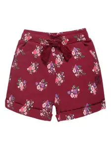 PLUM TREE Girls Floral Printed Pure Cotton Shorts