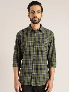 Indian Terrain Tartan Checks Chiseled Slim Fit Cotton Casual Shirt