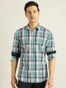 Indian Terrain Tartan Checked Chiseled Slim Fit Pure Cotton Casual Shirt