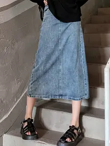 StyleCast Blue A-Line Mini Skirt