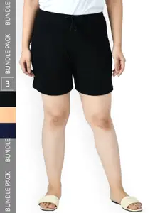 IndiWeaves Women Pack Of 3 Pure Cotton Shorts