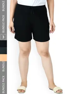 IndiWeaves Women Pack Of 3 Pure Cotton Shorts