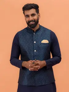 KISAH Woven Design Nehru Jacket