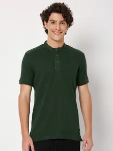 Mufti Mandarin Collar Slim Fit T-shirt