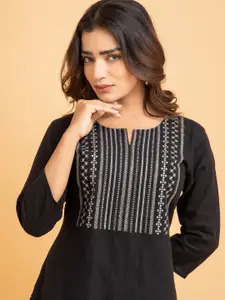 SUTI Geometric Yoke Design Thread Work Cotton Kurta