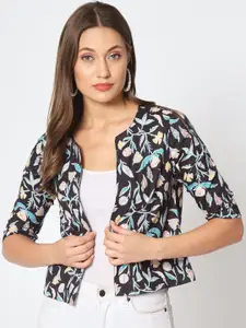 CHARMGAL Floral Printed Open Front Shrug