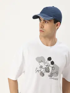 Kook N Keech Men Mickey Mouse Printed Pure Cotton Loose T-shirt