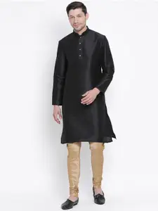 VASTRAMAY Mandarin Collar Straight Kurta with Churidar