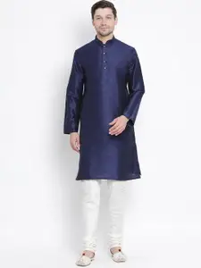 VASTRAMAY Mandarin Collar Straight Kurta with Churidar