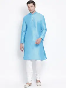 VASTRAMAY Mandarin Collar Straight Kurta with Churidar