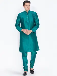 VASTRAMAY Mandarin Collar Straight Kurta with Churidar