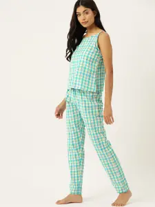 DressBerry Checked Pure Cotton Night Suit