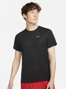 Nike Dri-FIT Miler Logo Printed Short-Sleeves Running T-Shirt