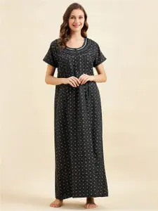 Sweet Dreams Black & White Floral Printed Maxi Nightdress