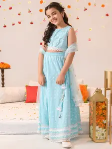pspeaches Girls Printed Ready to Wear Lehenga Choli With Dupatta