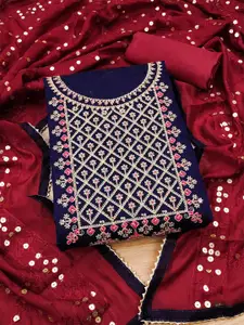 KALINI Ethnic Motifs Embroidered Unstitched Dress Material