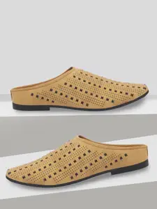 FAUSTO Men Perforated Lightweight Slip-On Mules