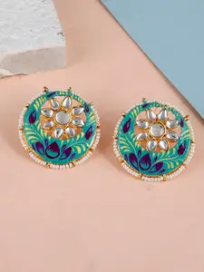 DASTOOR Brass-Plated Circular Drop Earrings