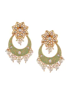 DASTOOR Brass-Plated Contemporary Chandbalis  Earrings