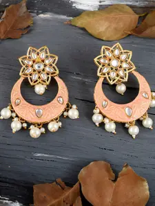 DASTOOR Brass-Plated Contemporary Chandbalis Earrings