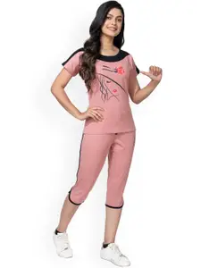StyleAOne Graphic Printed Pure Cotton Night Suit