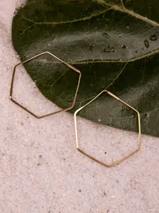 Studio One Love Gold-Plated Geometric Hoop Earrings