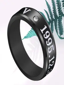 UNIVERSITY TRENDZ Men Silver-Plated Crystal-Studded Finger Ring