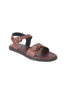 BEAVER Men Textured Leather Comfort Sandals