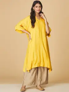 Fabindia Ethnic Motifs Embroidered Zari Sequined A-Line Asymmetric Kurta