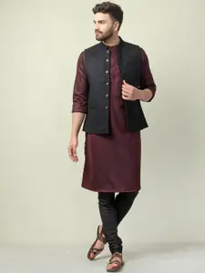 Fabindia Mandarin Collar Woolen Nehru Jacket