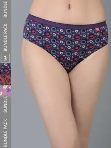 Dollar Missy Pack of 3 Deep Printed Outer Elasticated Hipster Panty MMBB-101P-R3#Z#OE4-PO3