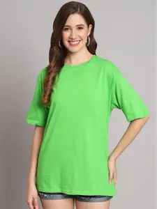 Funday Fashion Round Neck Organic Cotton Oversized T-shirt