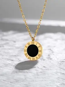Jewels Galaxy Gold-Plated Numerals Anti Tarnish Pendant With Chain