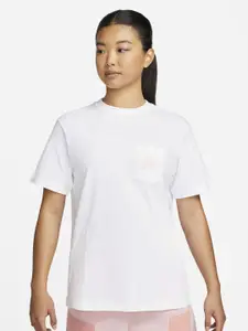 Nike Women Sportswear Printed Cotton Pocket T-Shirt