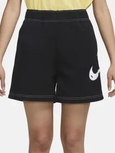 Nike Women Sportswear Swoosh Woven High-Rise Logo Printed Shorts