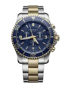 Victorinox Men Textured Dial & Stainless Steel Bracelet Style Straps Analogue Watch 241791