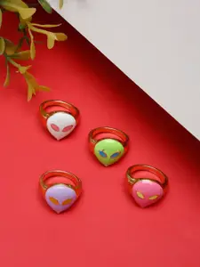 DressBerry Set Of 4 Enamelled Finger Rings