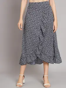 Funday Fashion Printed Flared Midi Tulip Skirt